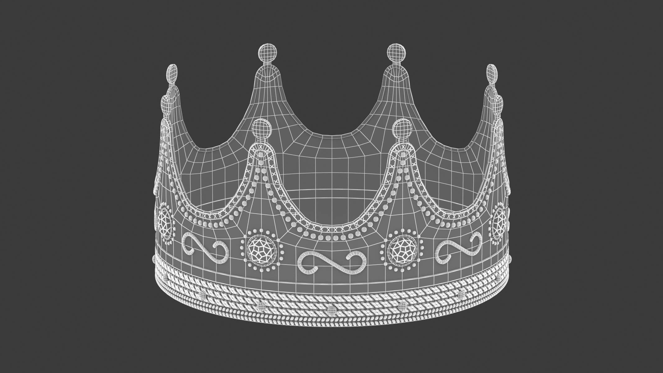 Gold Royal Crown - 3D Model by frezzy
