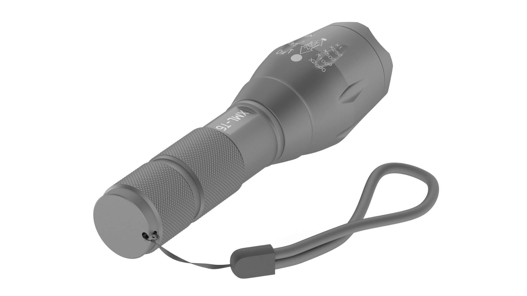 Distorted Flashlight LED Tactical Flashlight - 3D Model by frezzy