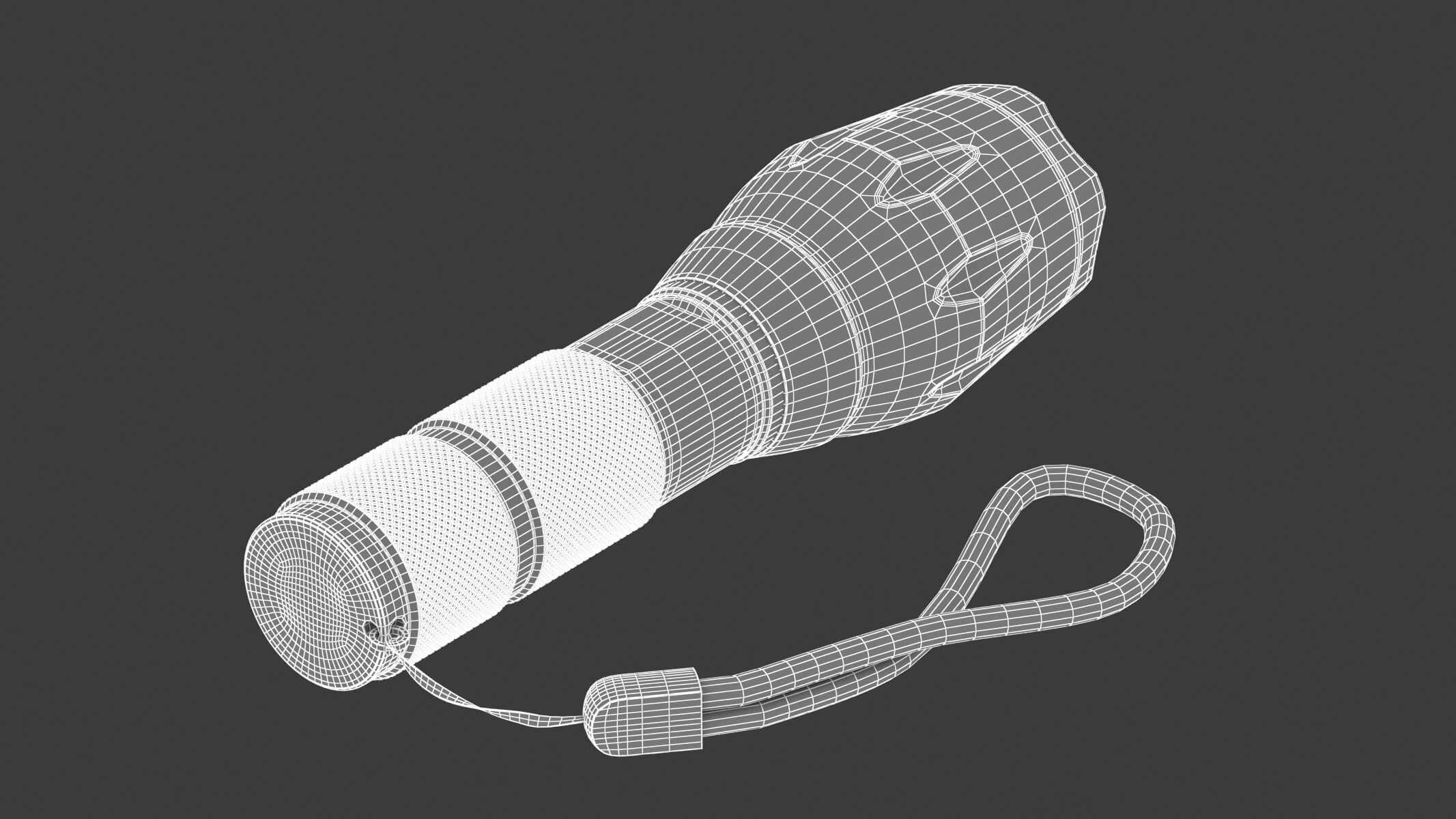 LED Tactical Flashlight - 3D Model by frezzy