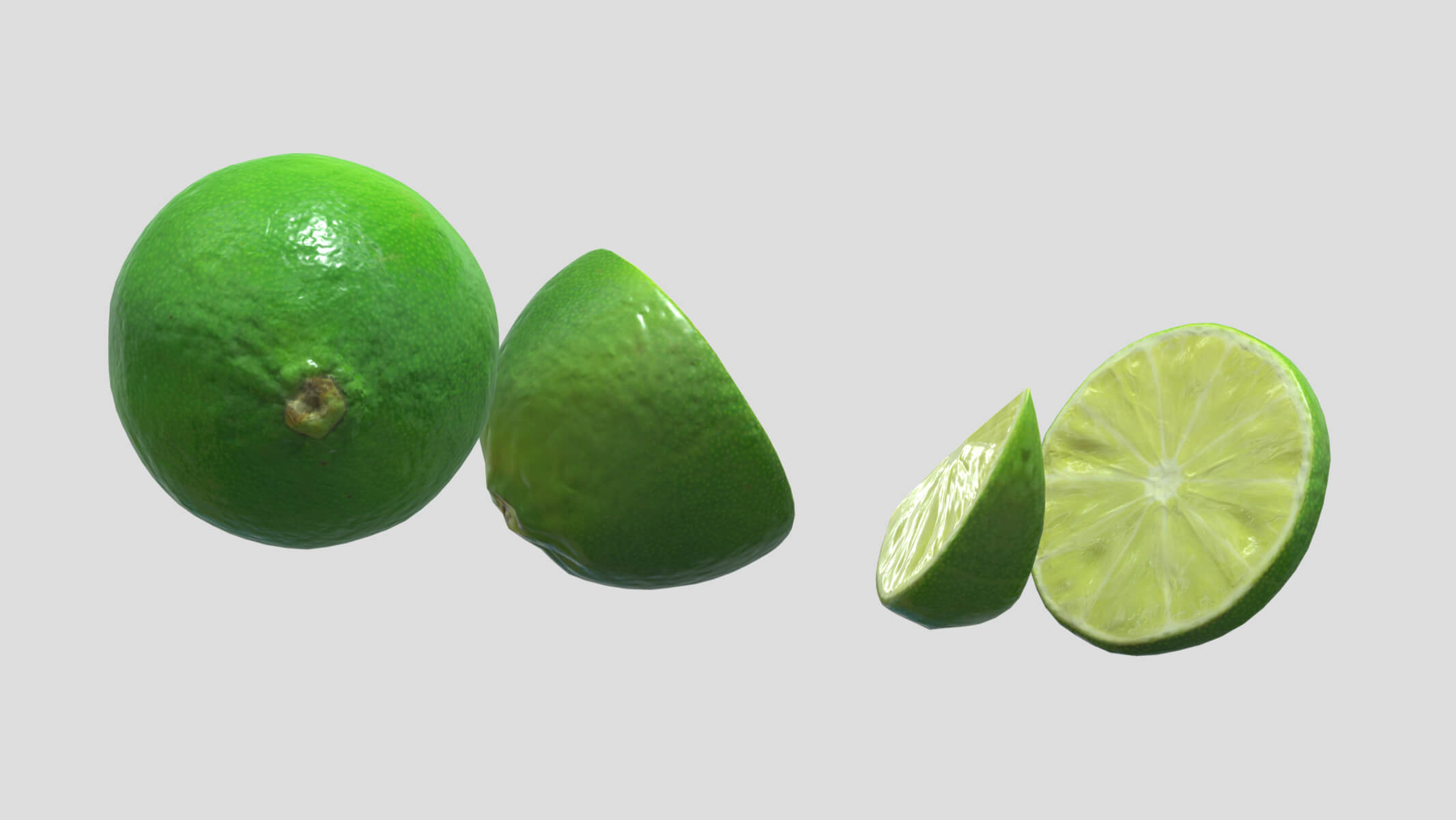 Lime Green Set Low Poly - 3D Model by frezzy