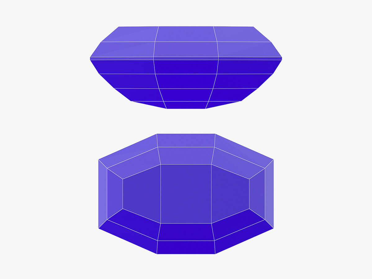 Long Octagon Gemstone 3D Model by frezzy