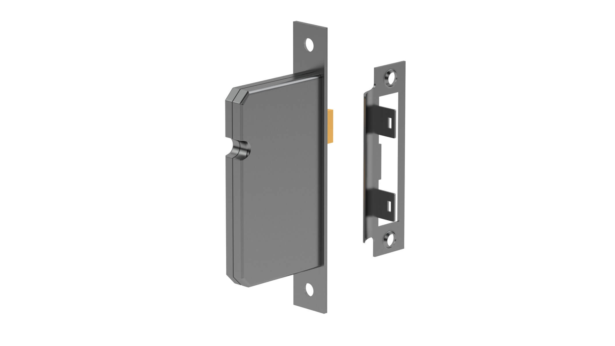 Matt Black Sash Lock 3D Model by frezzy