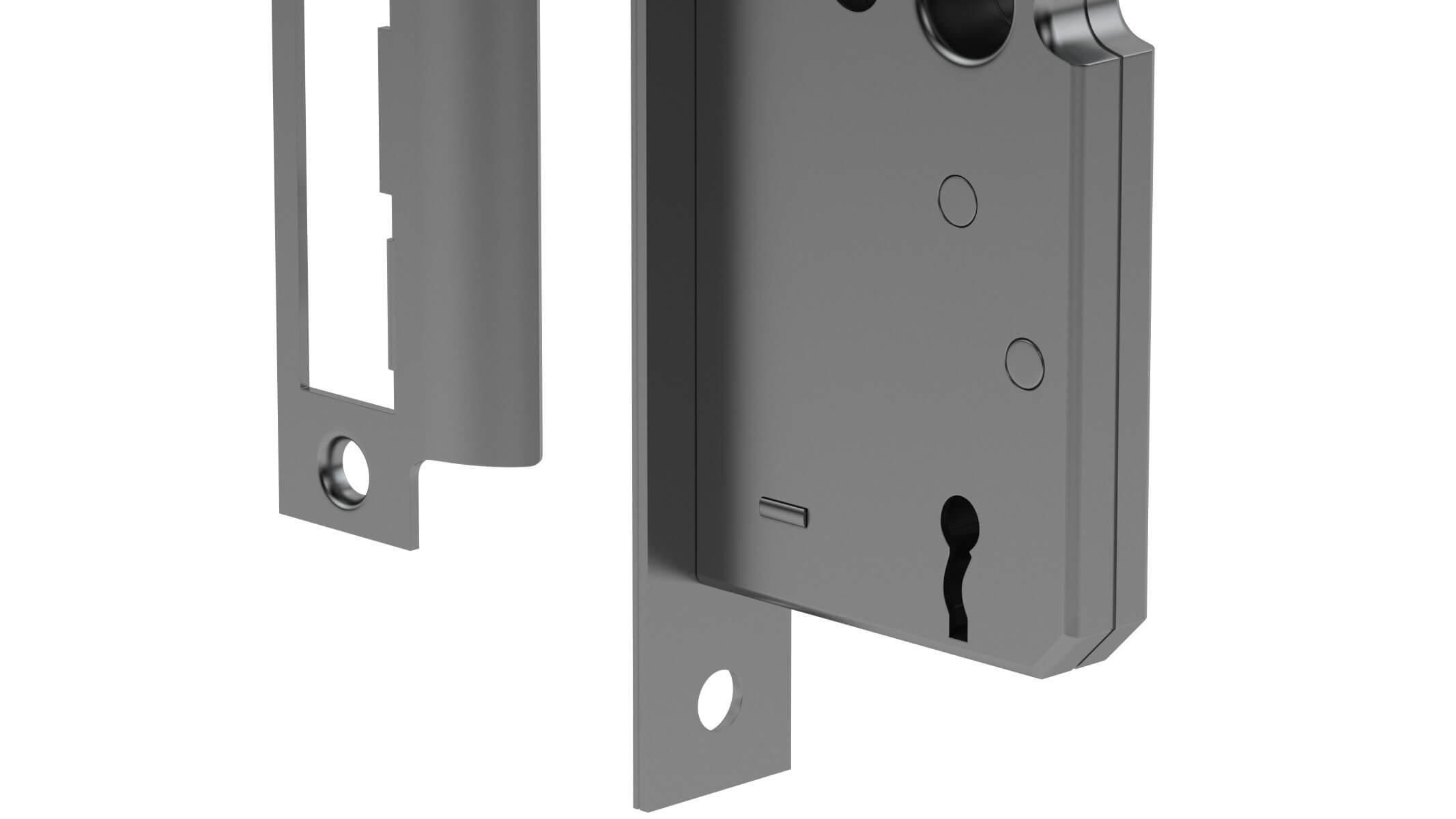 Matt Black Sash Lock 3D Model by frezzy