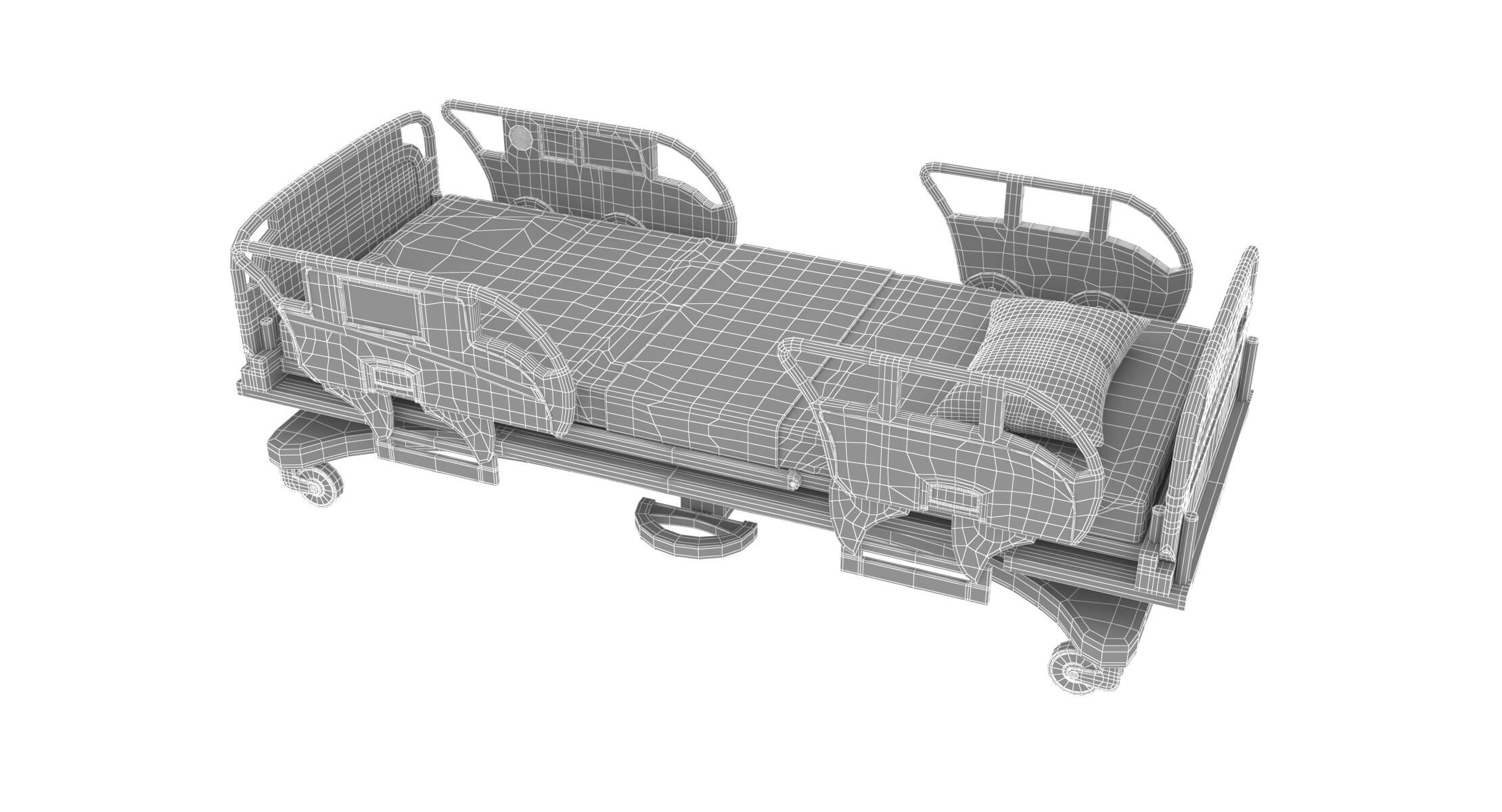 Medical Hospital Bed 3D Model by frezzy
