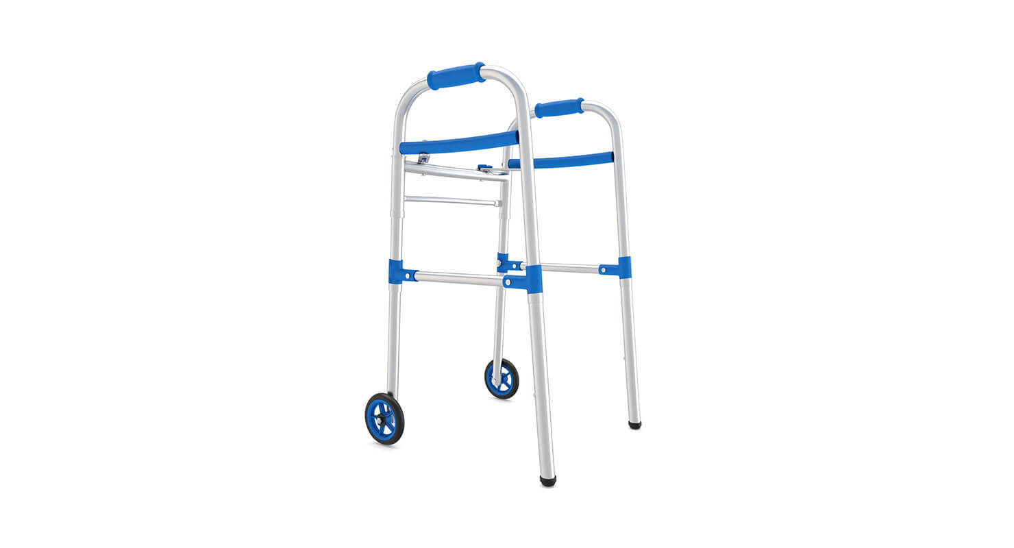 Medical Walker With Wheels 3D Model by frezzy