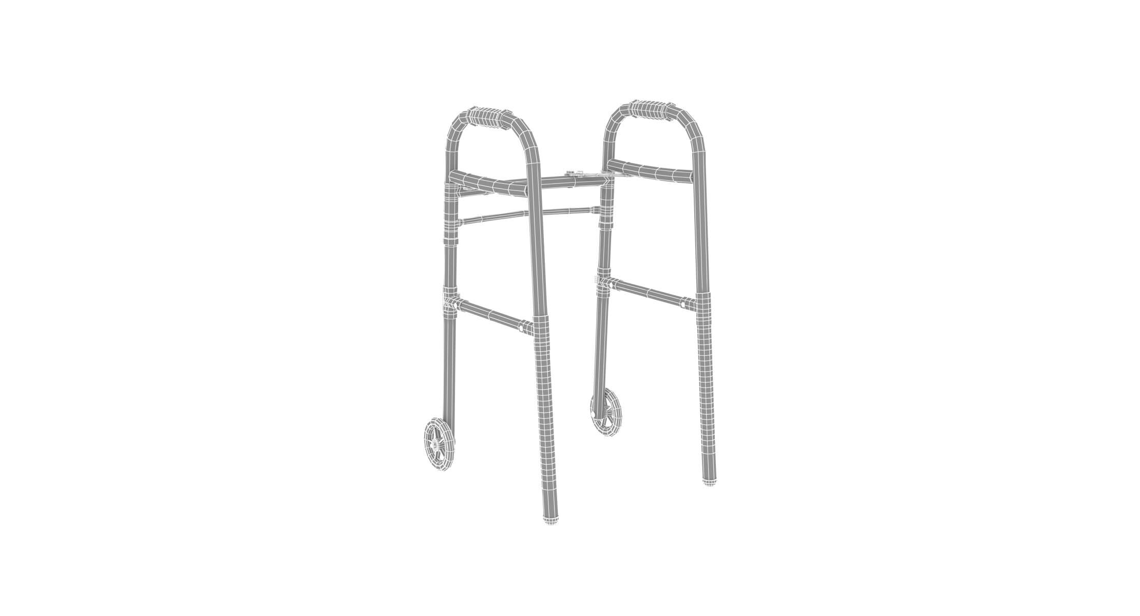 Medical Walker With Wheels 3D Model by frezzy