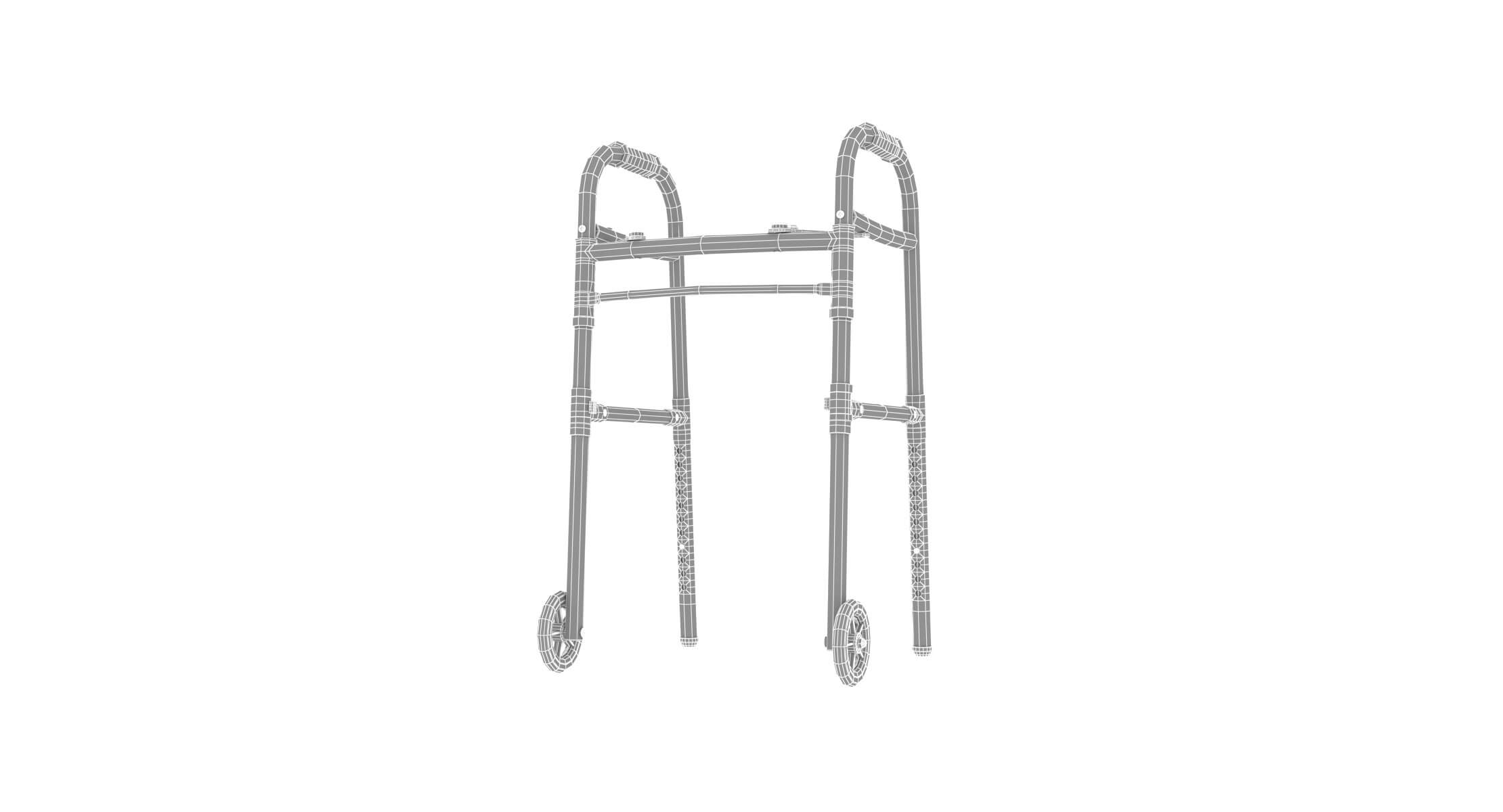 Medical Walker With Wheels 3D Model by frezzy