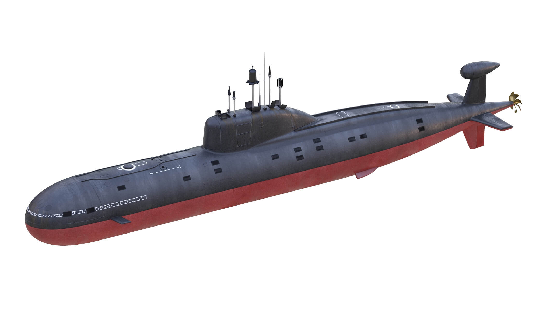 Nuclear Powered Attack Submarine Akula Class 3D Model by frezzy