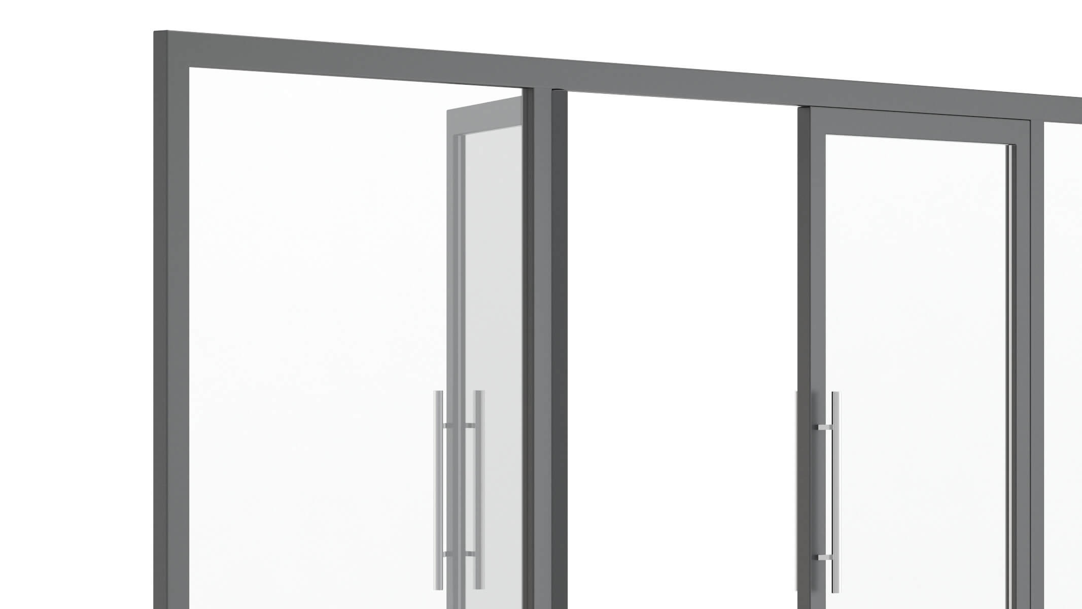 Office Tempered Glass Door With Aluminium Frame 3D Model by frezzy