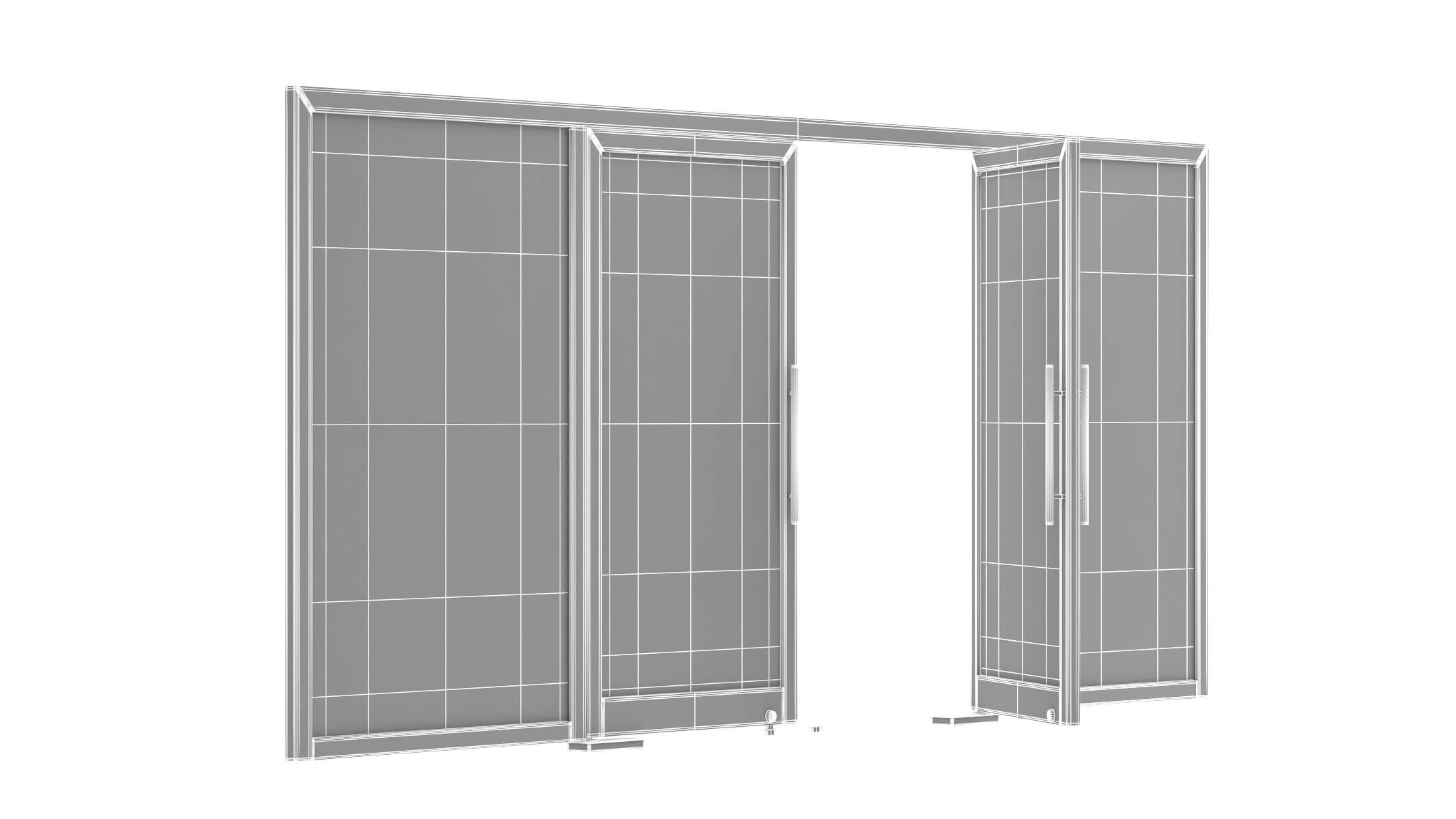 Office Tempered Glass Door With Aluminium Frame 3D Model by frezzy