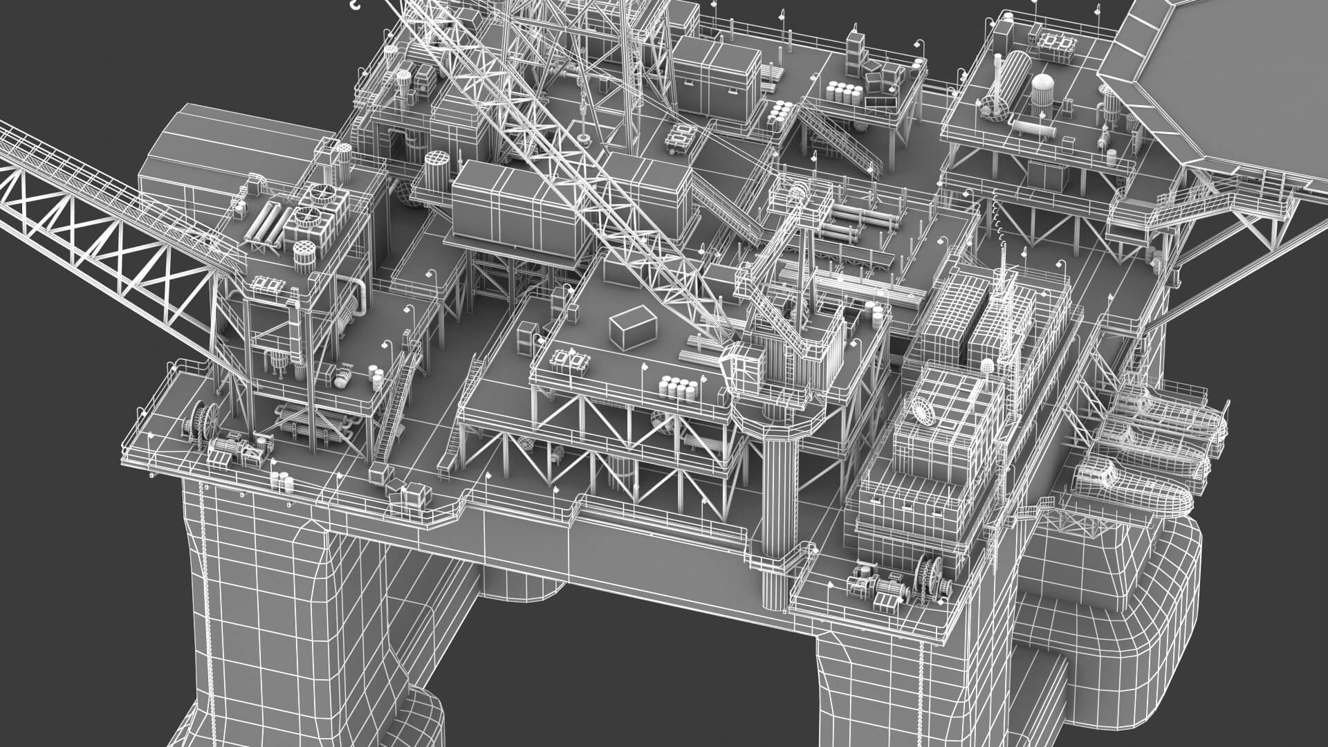 Oil Rig Platform 3D Model by frezzy