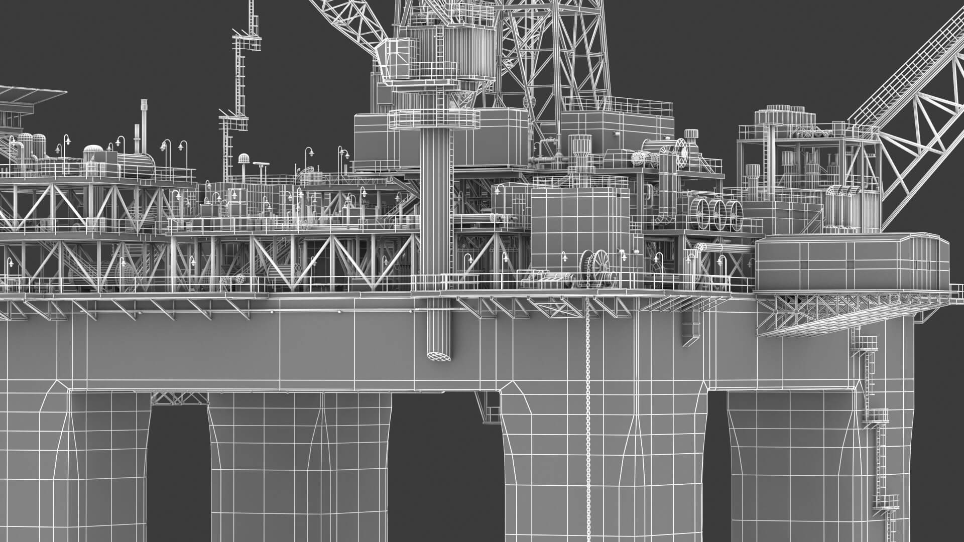 Oil Rig Platform 3D Model by frezzy