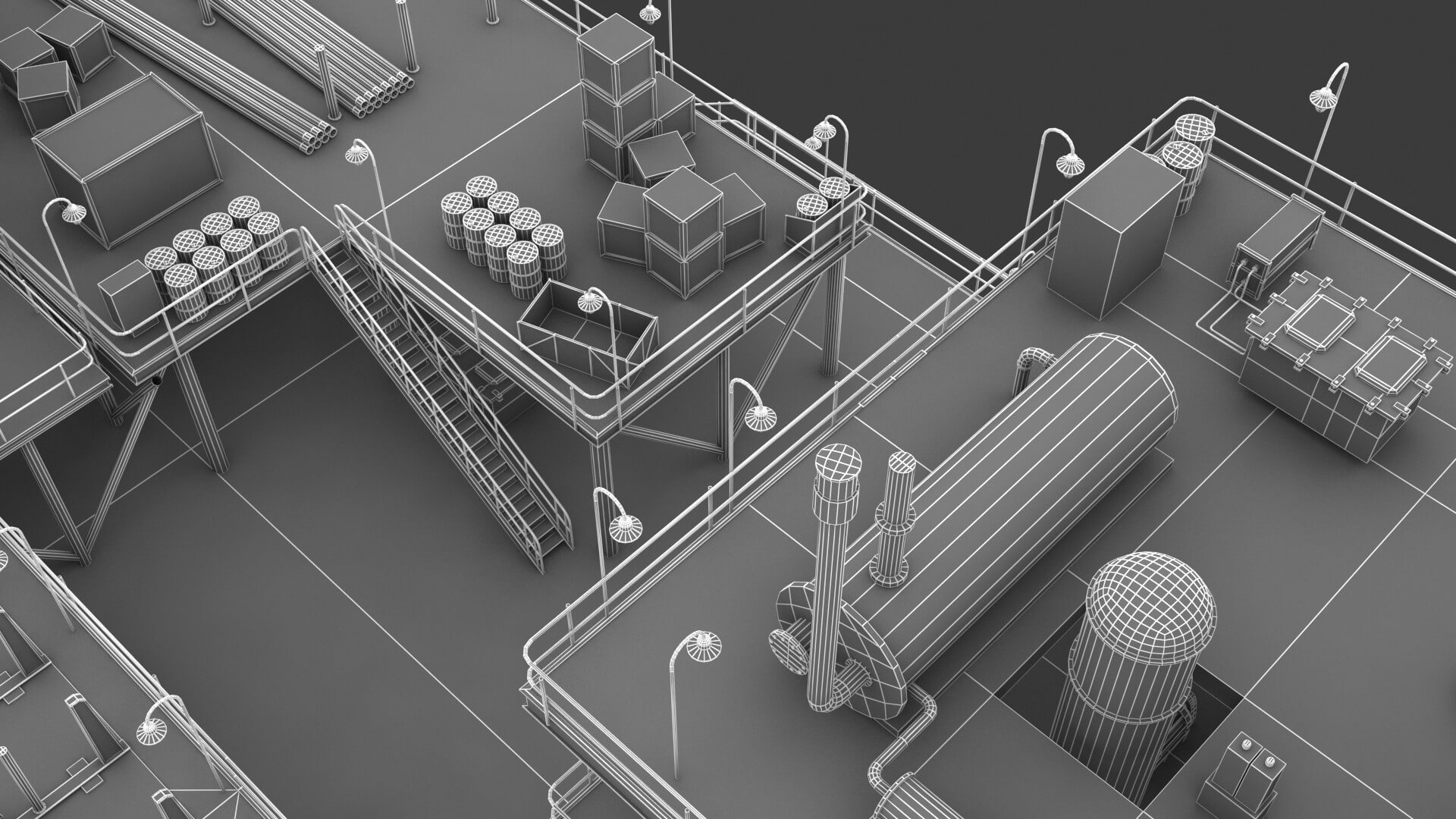 Oil Rig Platform 3D Model by frezzy