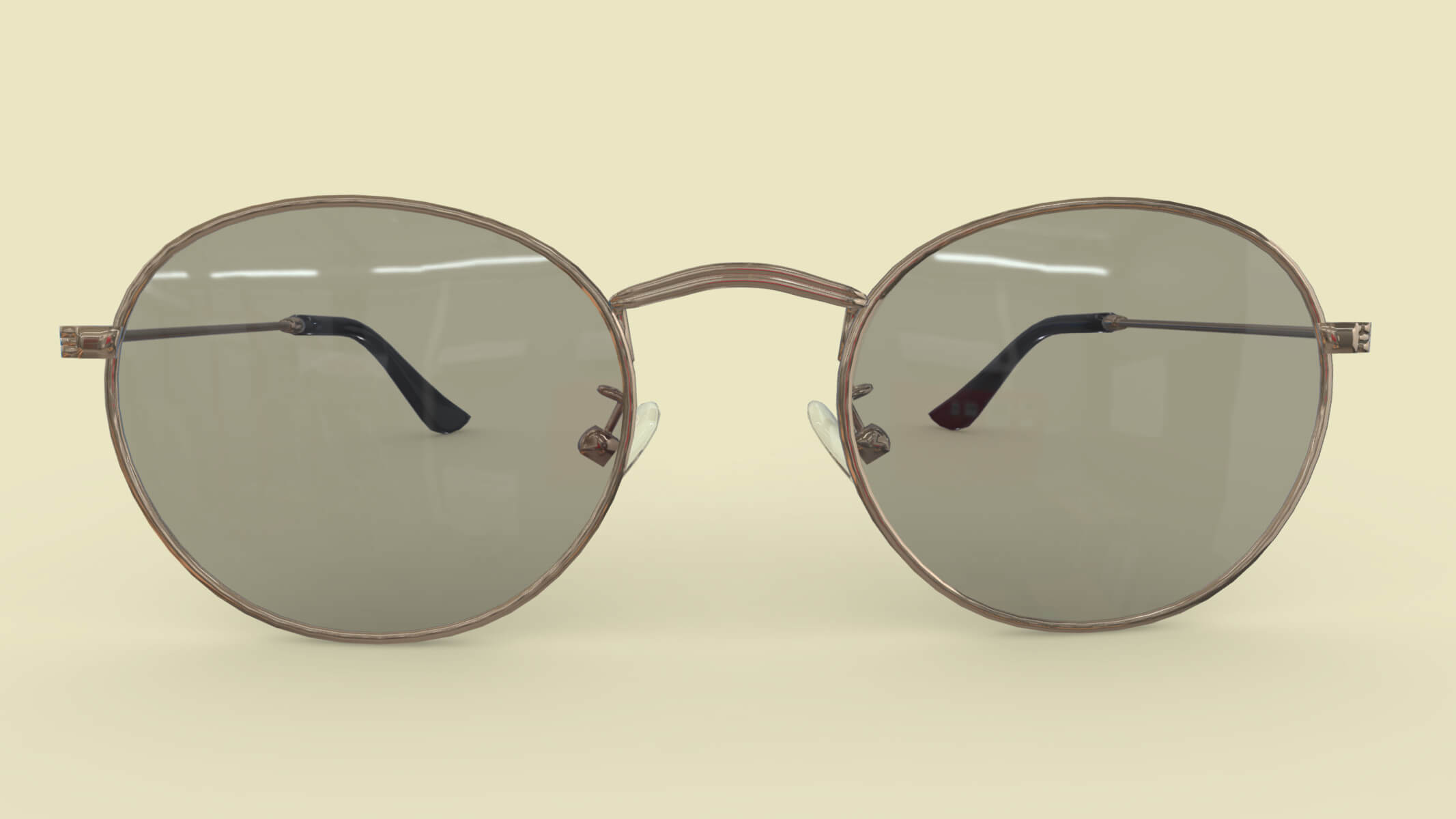Round Polarized Sunglasses Low Poly 3D Model by frezzy