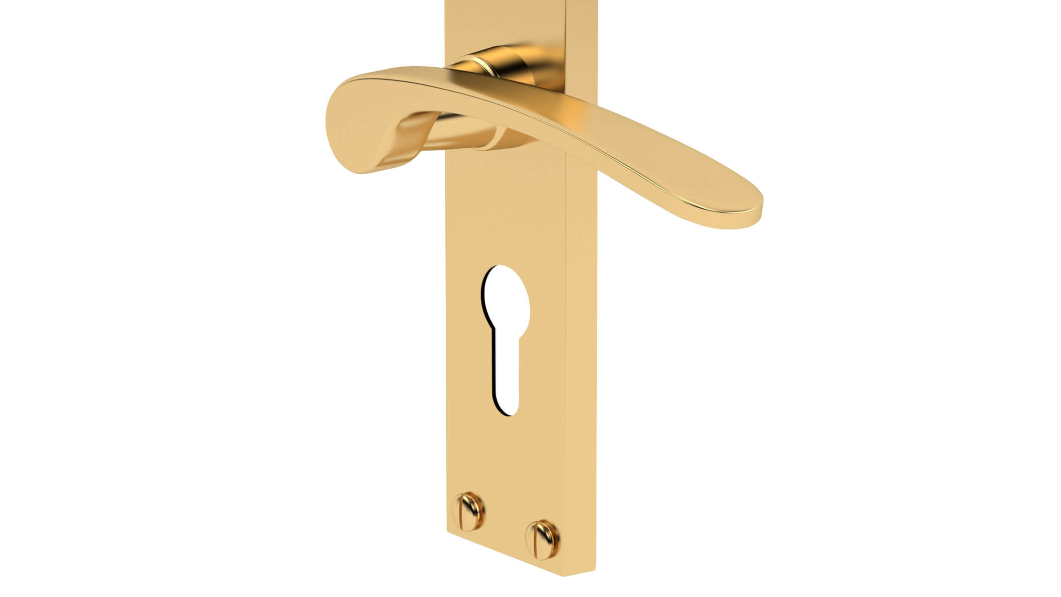 Sophia Door Handle Brass 3D Model by frezzy