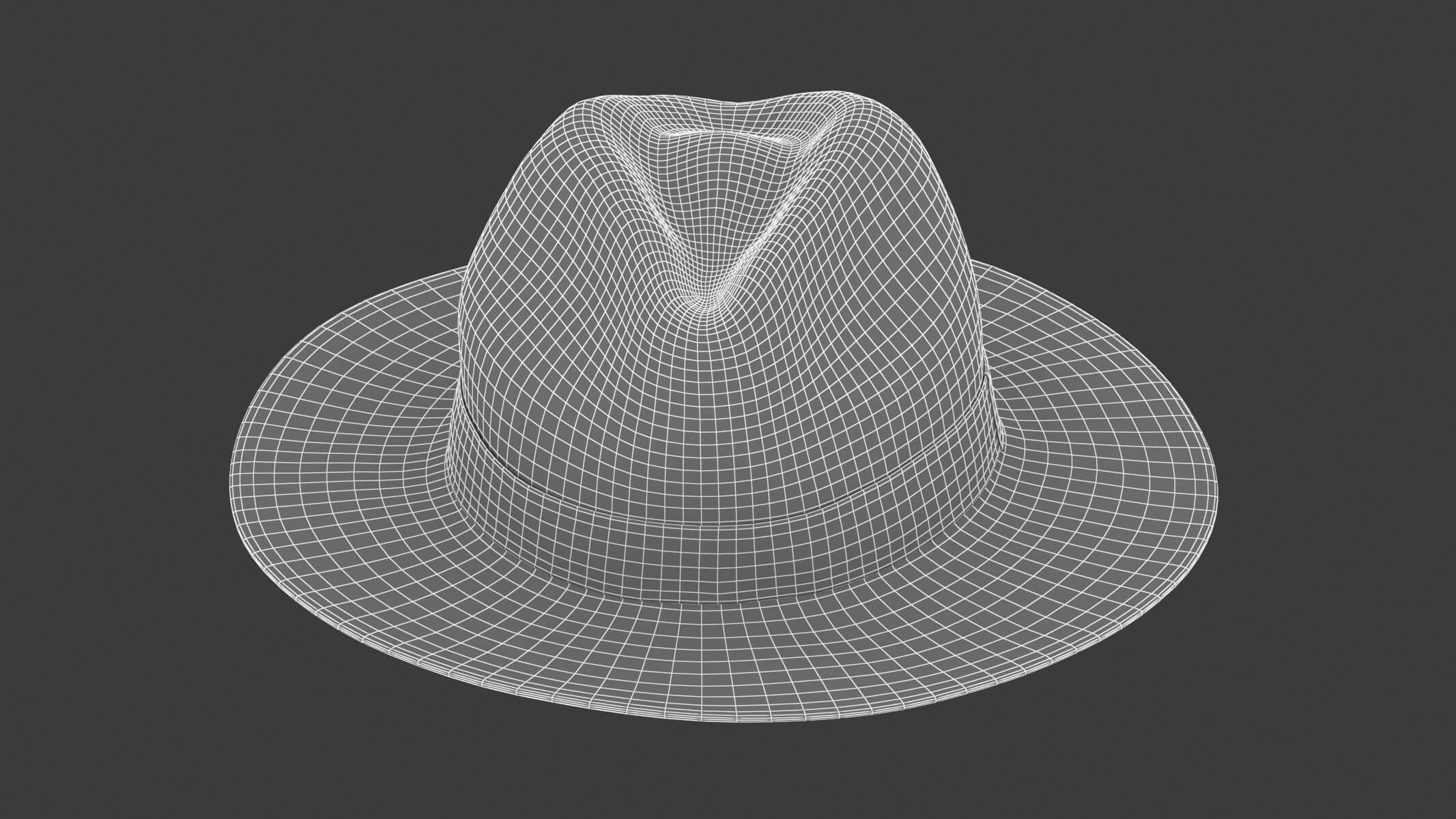 Sun Straw Fedora Hat 3D Model by frezzy