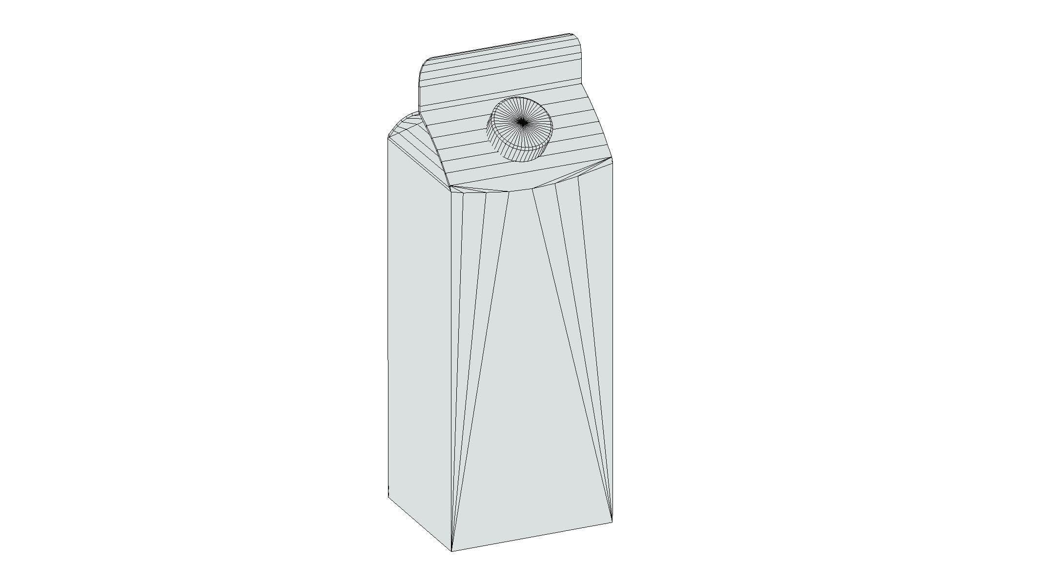 Supermarket Milk Carton 03 Low Poly - 3D Model by frezzy