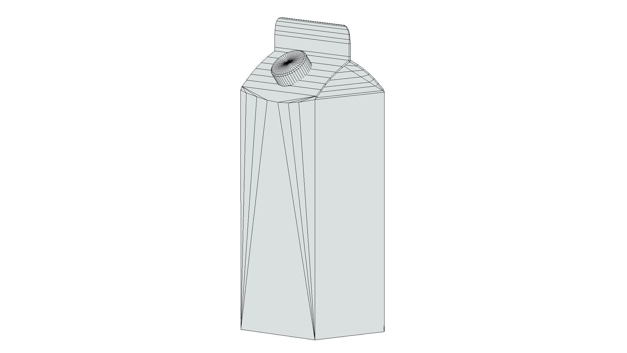 Supermarket Milk Carton 03 Low Poly - 3D Model by frezzy