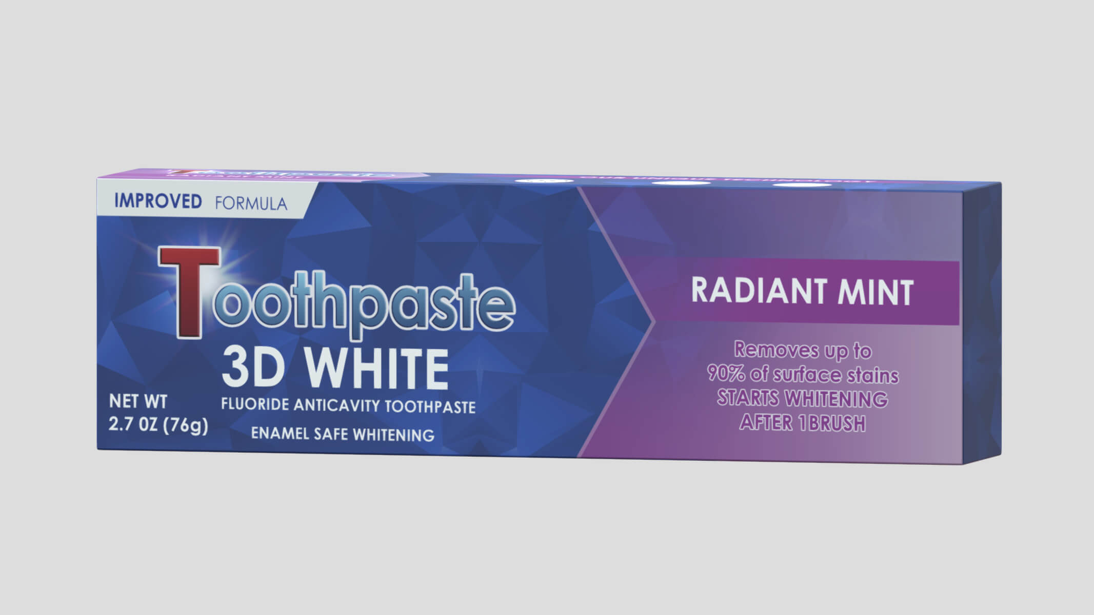 Toothpaste Box Low Poly - 3D Model by frezzy