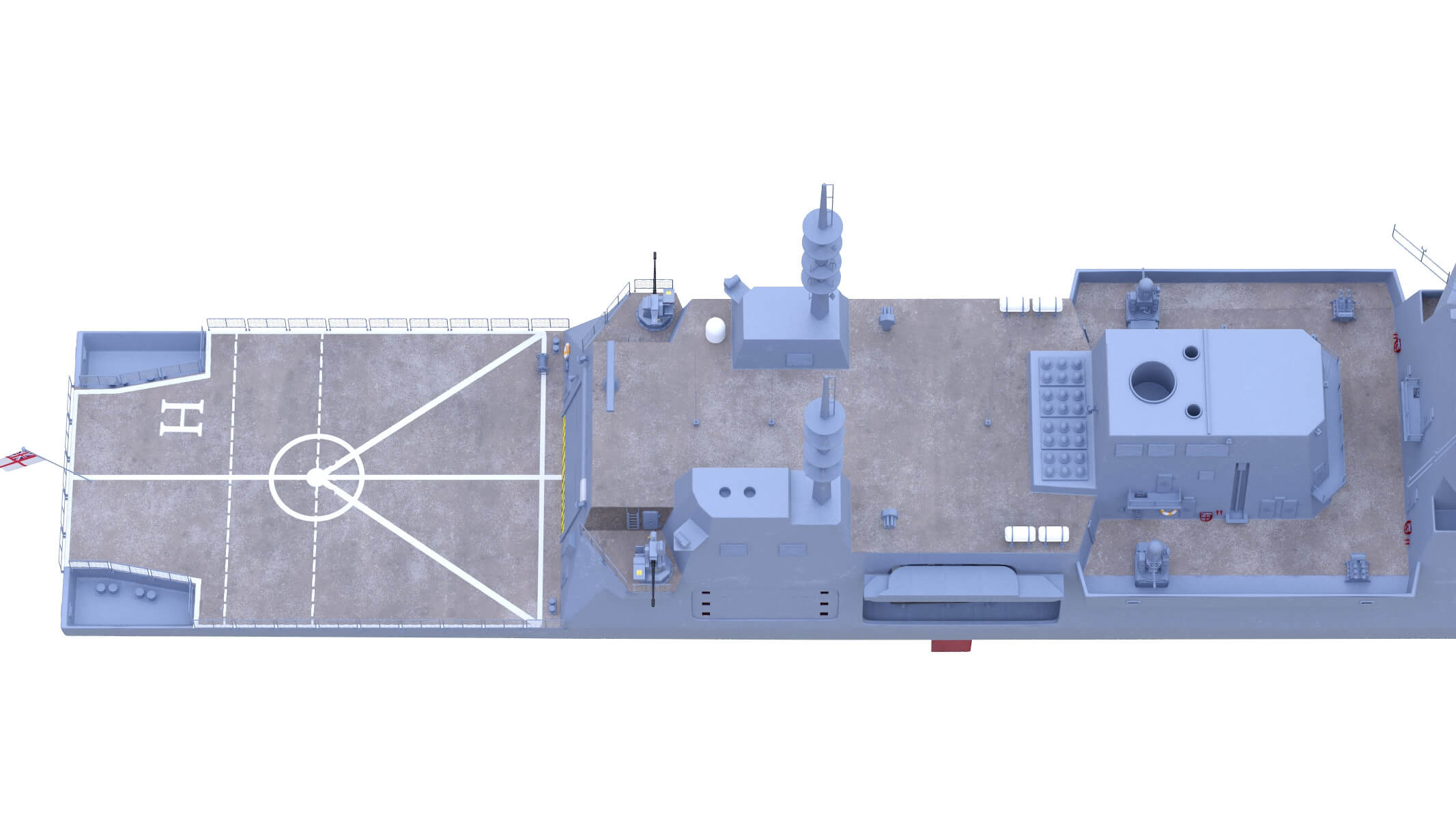 thumbnail image 2 of Type 26 Frigate Royal Navy Wargaming Miniature - Naval Tabletop Model By Ghukek 2 of 3