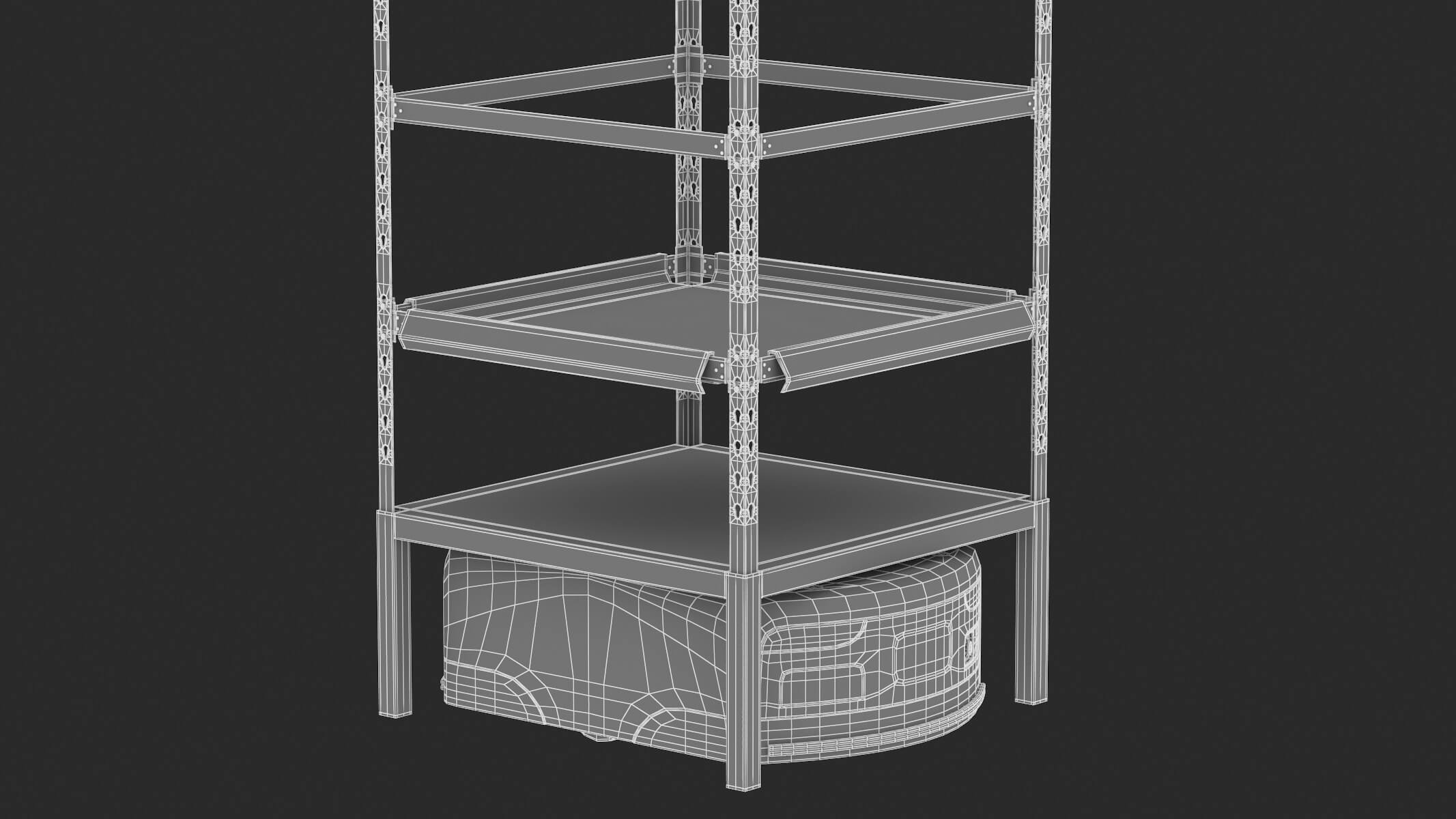 Warehouse Robot With Rack 3D Model by frezzy
