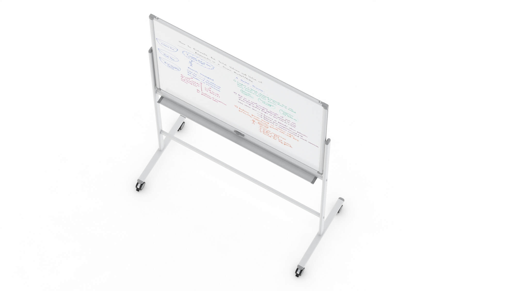 Whiteboard With Rolling Stand 3D Model by frezzy