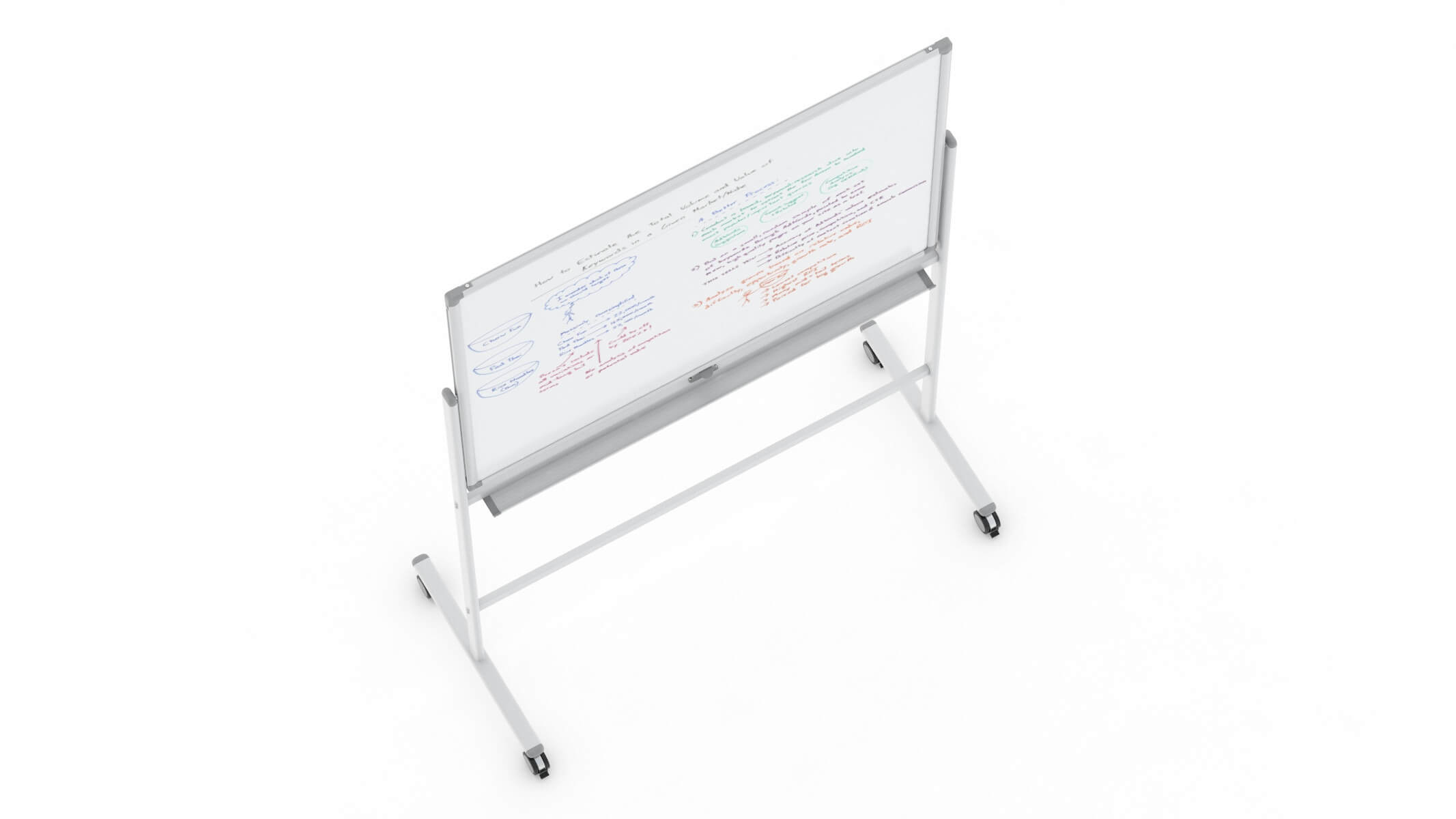 Whiteboard With Rolling Stand 3D Model by frezzy