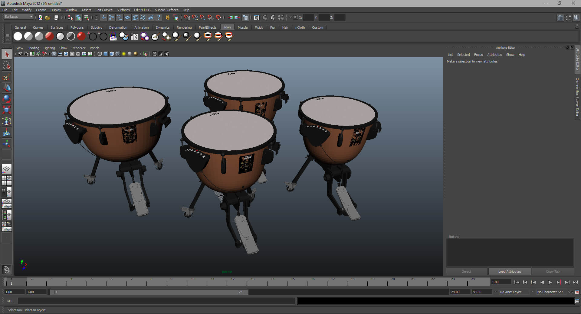 Yamaha Percussion Timpani TP3300 Series 3D Model by frezzy