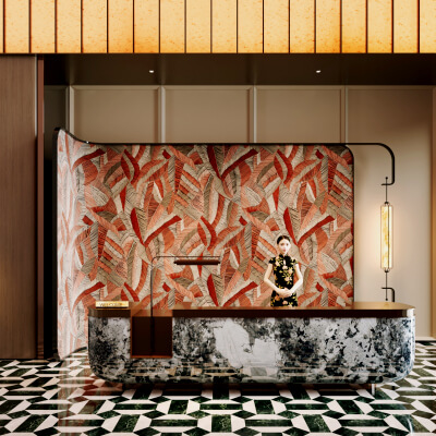 Japanese Hotel Front Desk