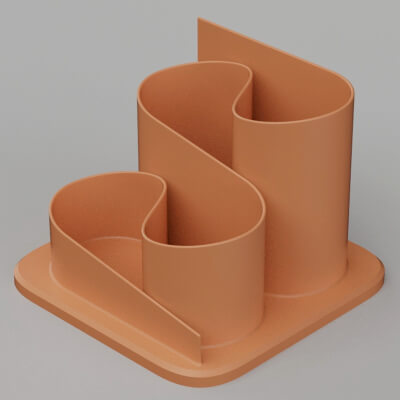 Curve Shaped Pen Stand by Furqan03