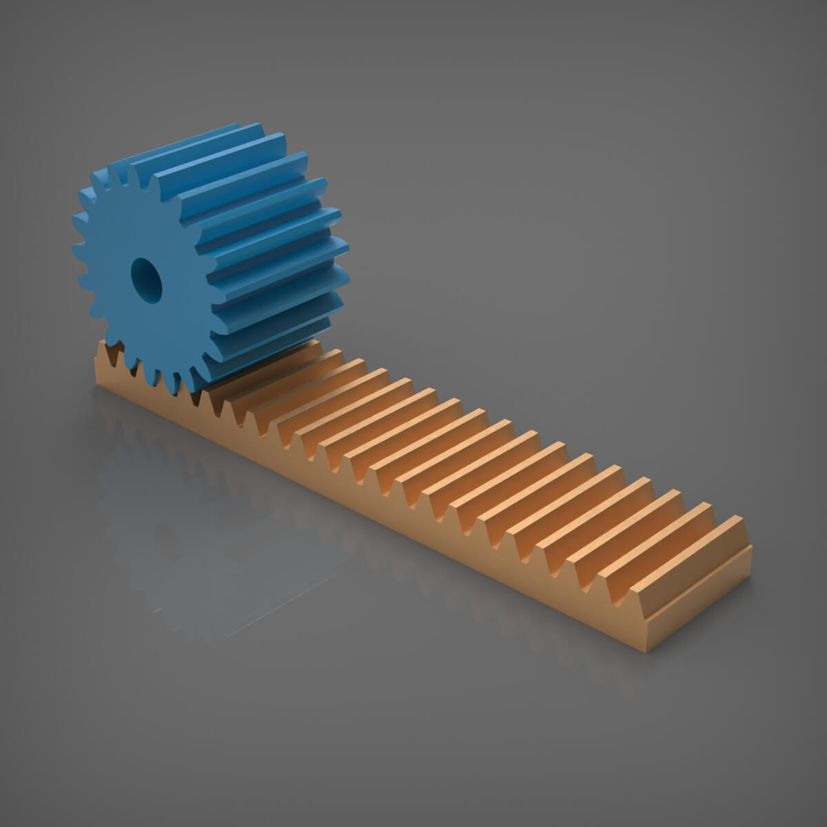 Printable Rack and Pinion Gears - 3D Model by Furqan03