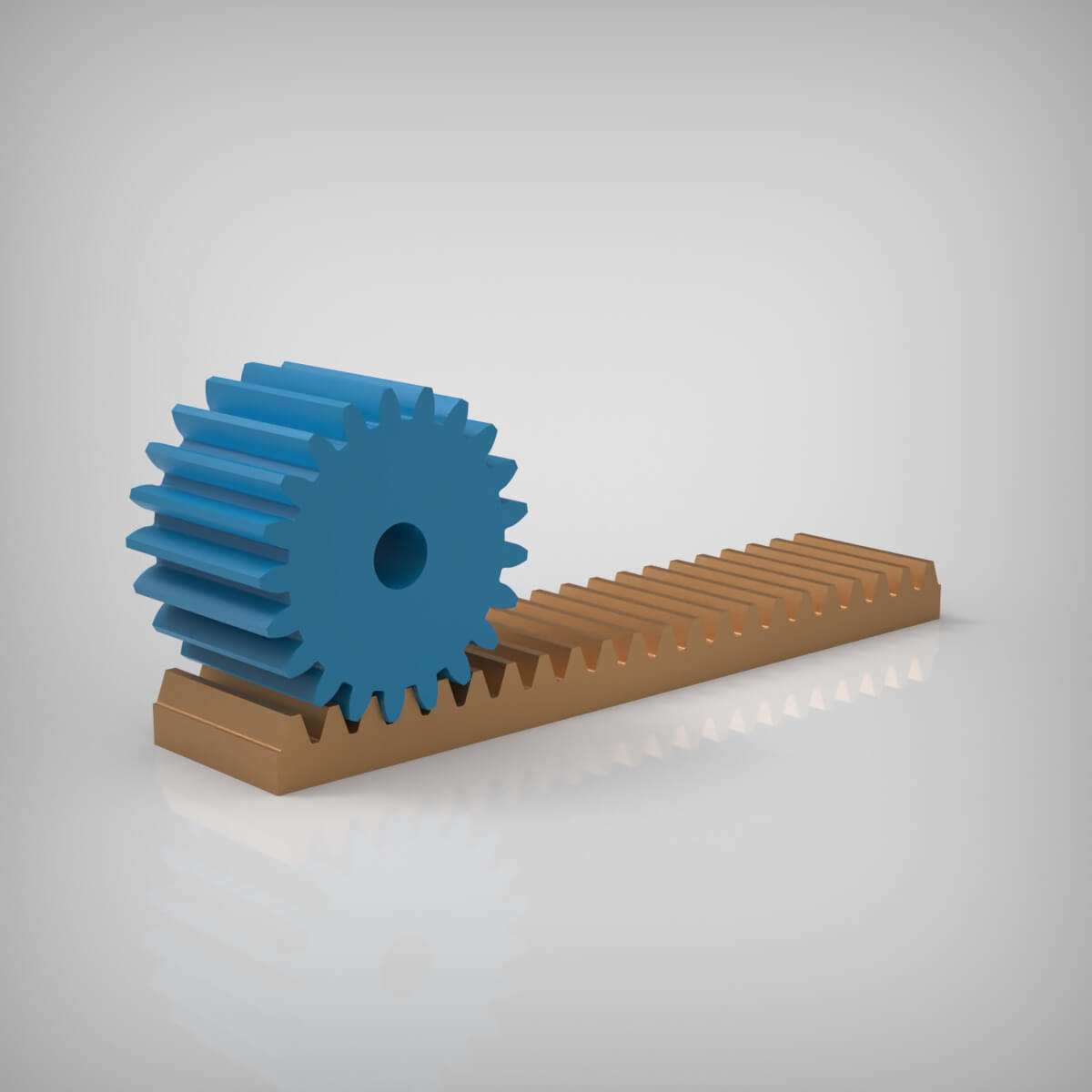 Printable Rack and Pinion Gears - 3D Model by Furqan03