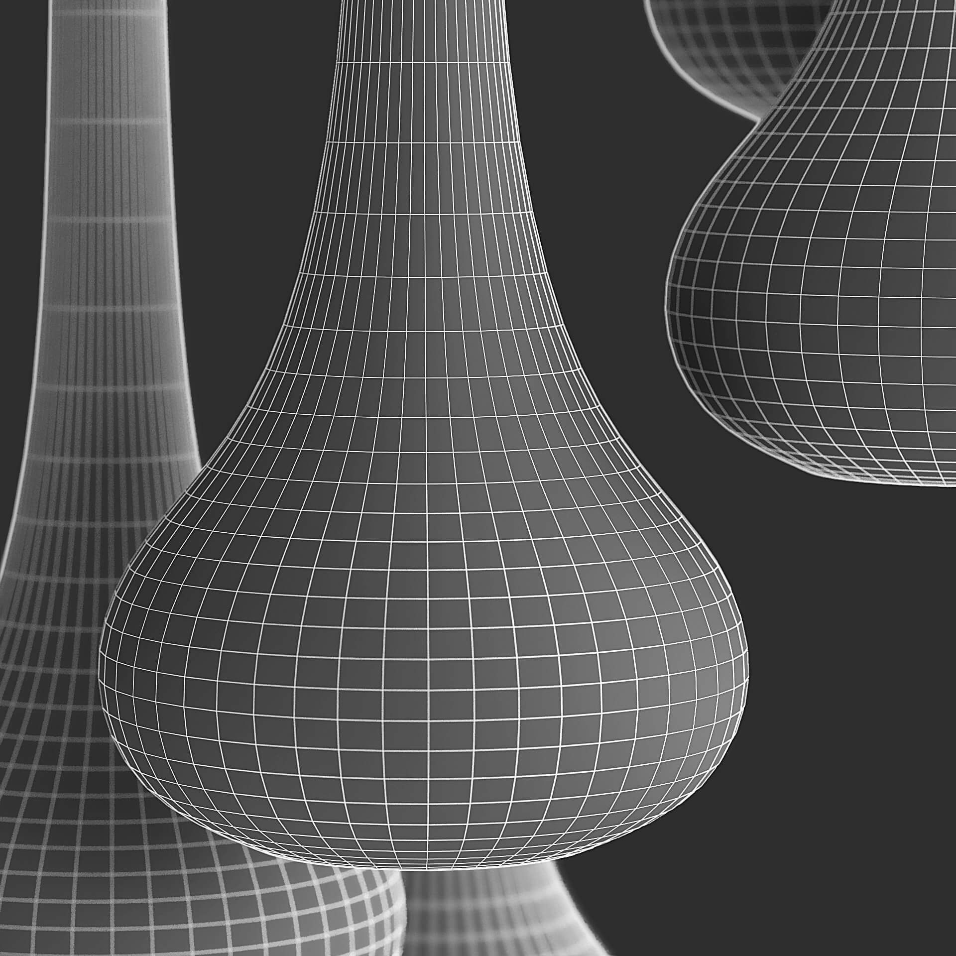 Golden Glass Ceiling Lamp 3D Model by fusemesh