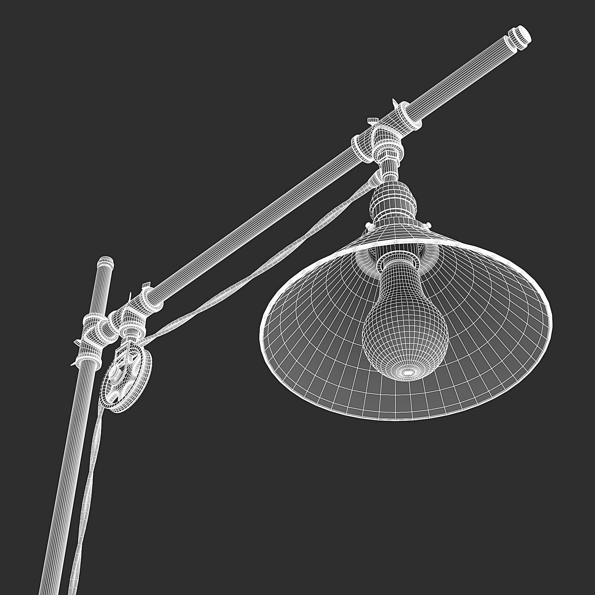 Industrial Style Floor Lamp - 3D Model by fusemesh