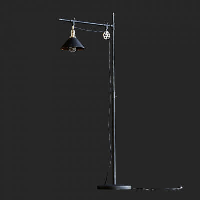 Industrial Style Floor Lamp - 3D Model by fusemesh