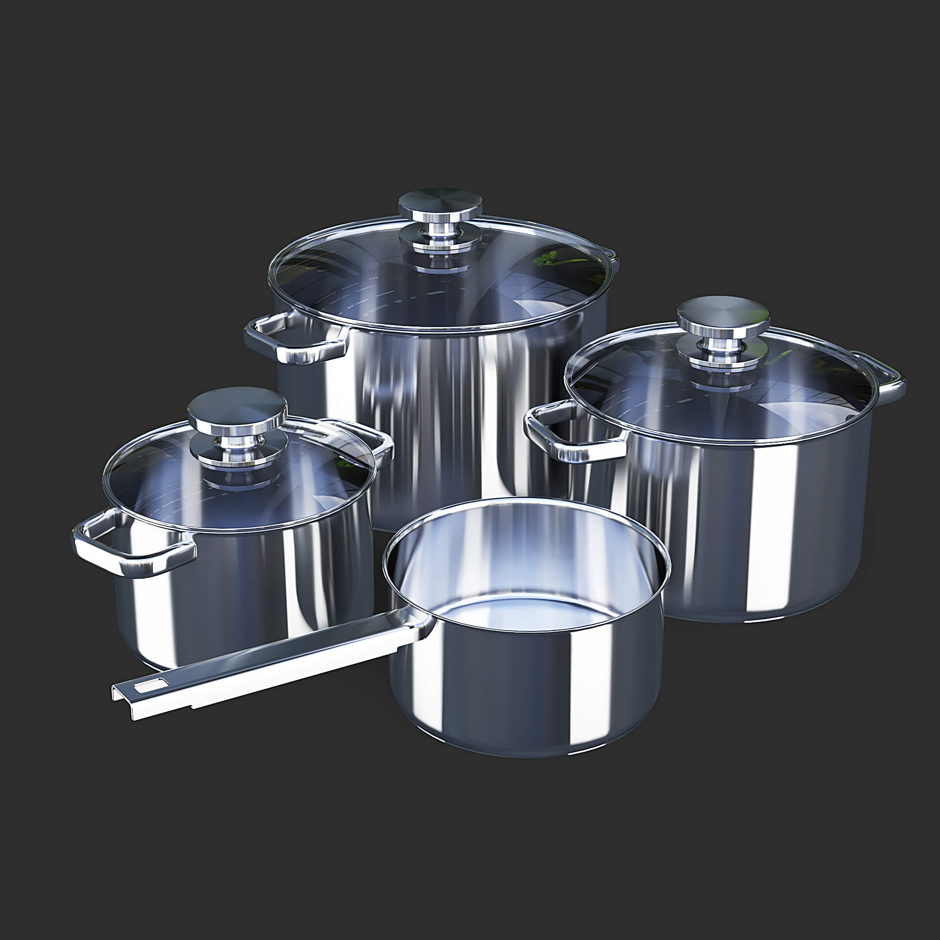 Kitchen Pots - 3D Model by fusemesh