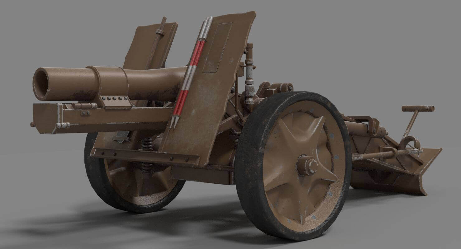 SIG-33 German Heavy Infantry Gun 3D Model by GabrielCasamasso