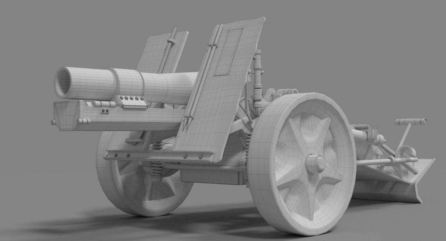 SIG-33 German Heavy Infantry Gun 3D Model by GabrielCasamasso