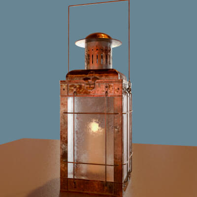 Hagrid Lantern with Candle and Animated Fire