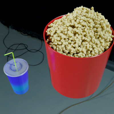 Popcorn Bucket with Soda Cup and Straw