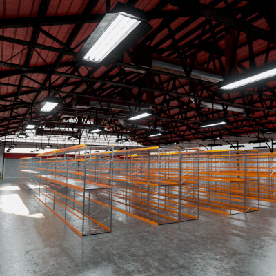 Warehouse Industrial Interior and Exterior