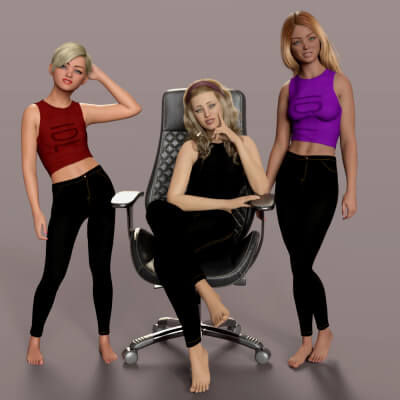 Bundle 1 Three Girl/Teen Girl Character Morphs for G9