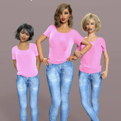 Bundle 2 Three Girl/Teen Girl Character Morphs for G8F