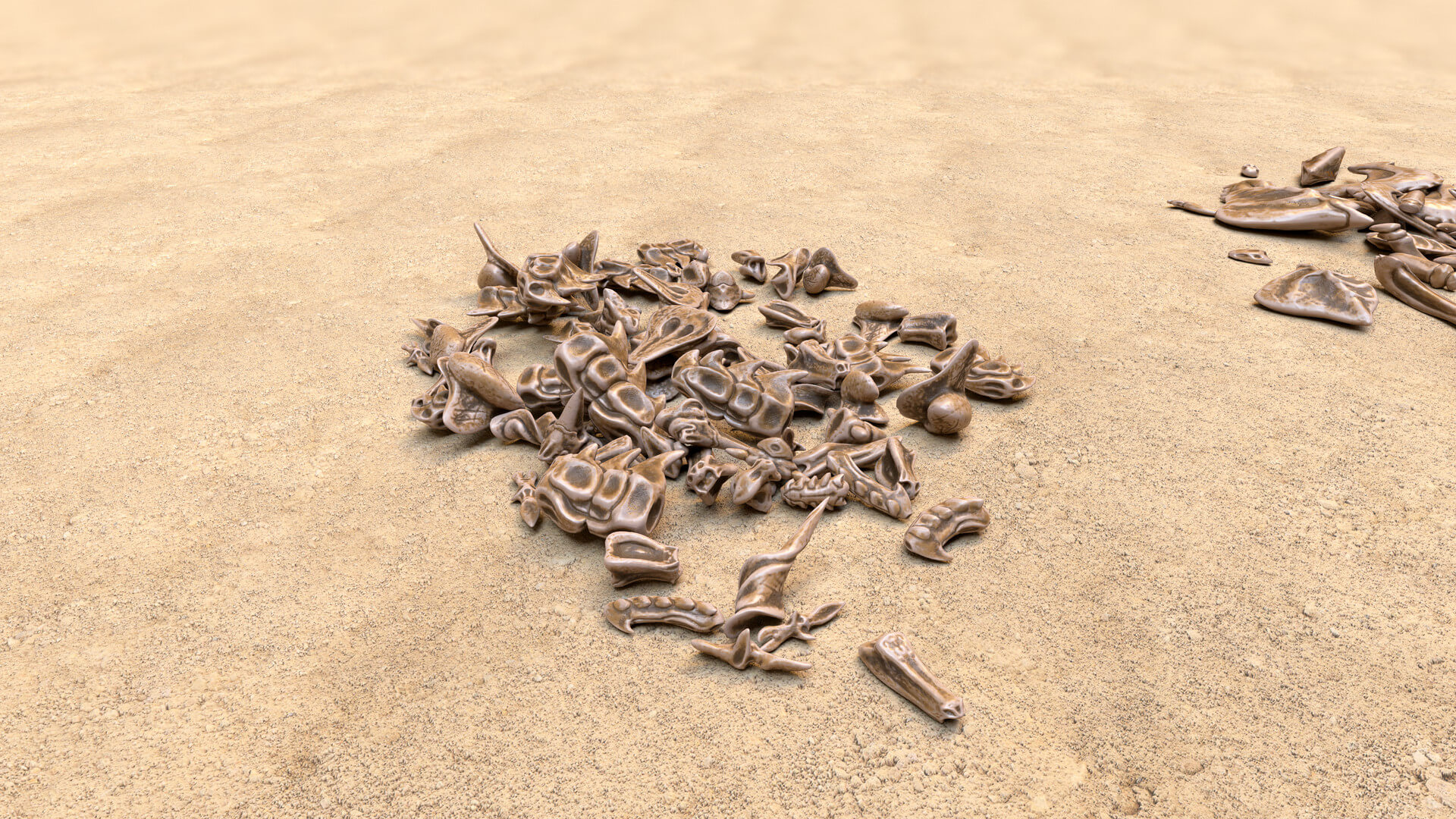 Fossil Bones and Skulls Collection 3D Model by GameReady Studios