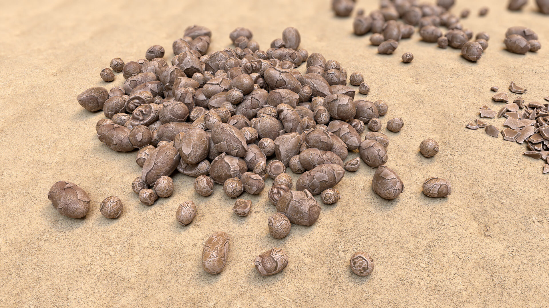 Fossil Eggs Collection 3D Model by GameReady Studios