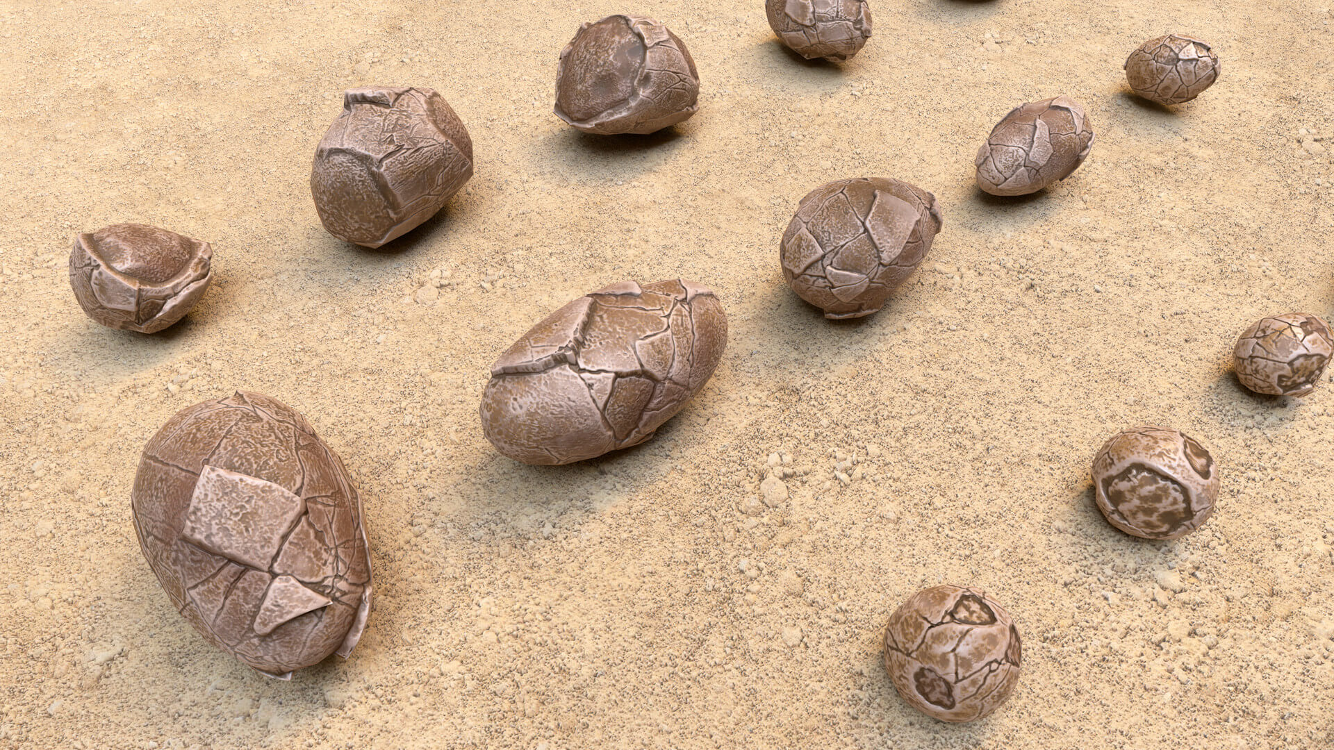 Fossil Eggs Collection 3D Model by GameReady Studios