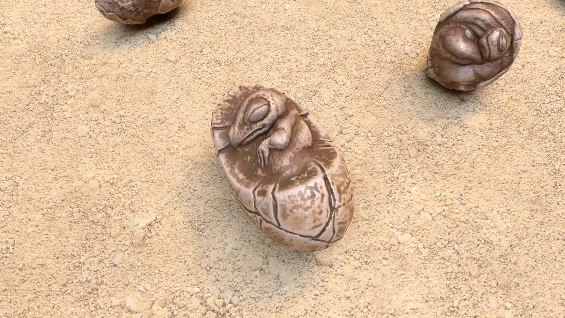 Fossil Eggs Collection 3D Model by GameReady Studios