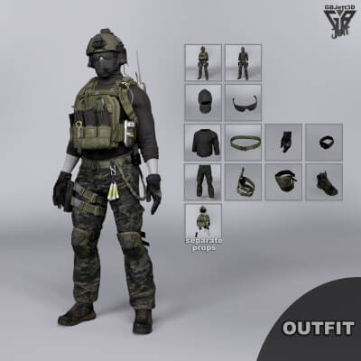 GBJ US PMC Outfit for Genesis 9 and 8/8.1 Male