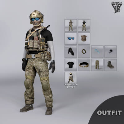 GBJ US Special Forces Outfit for Genesis 9 and 8/8.1 Male