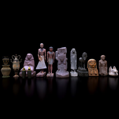 Ancient Egyptian Statues and Artifacts Set Vol. 1